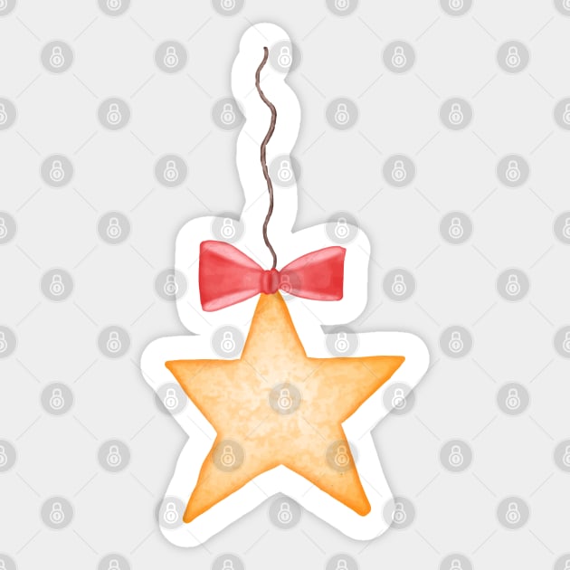 Gold star watercolor Sticker by Aisiiyan